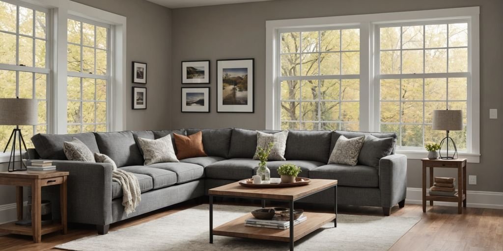 Living room with medium brown hardwood floors